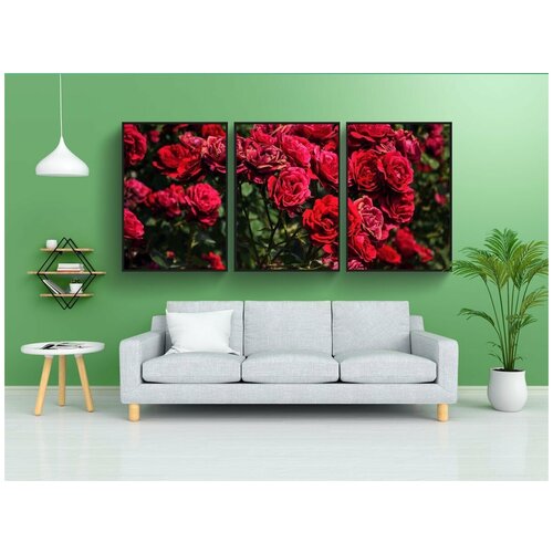 фото Набор модулных постеров для интерьера "цветок, трава, роуз" 60x90 см. в тубусе, без рамки lotsprints