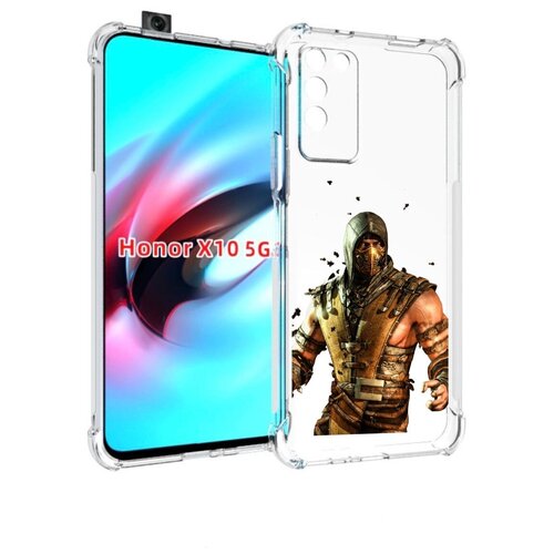 чехол mypads mortal kombat scorpion для umidigi bison x10 x10 pro задняя панель накладка бампер Чехол MyPads Mortal Kombat scorpion для Honor X10 задняя-панель-накладка-бампер