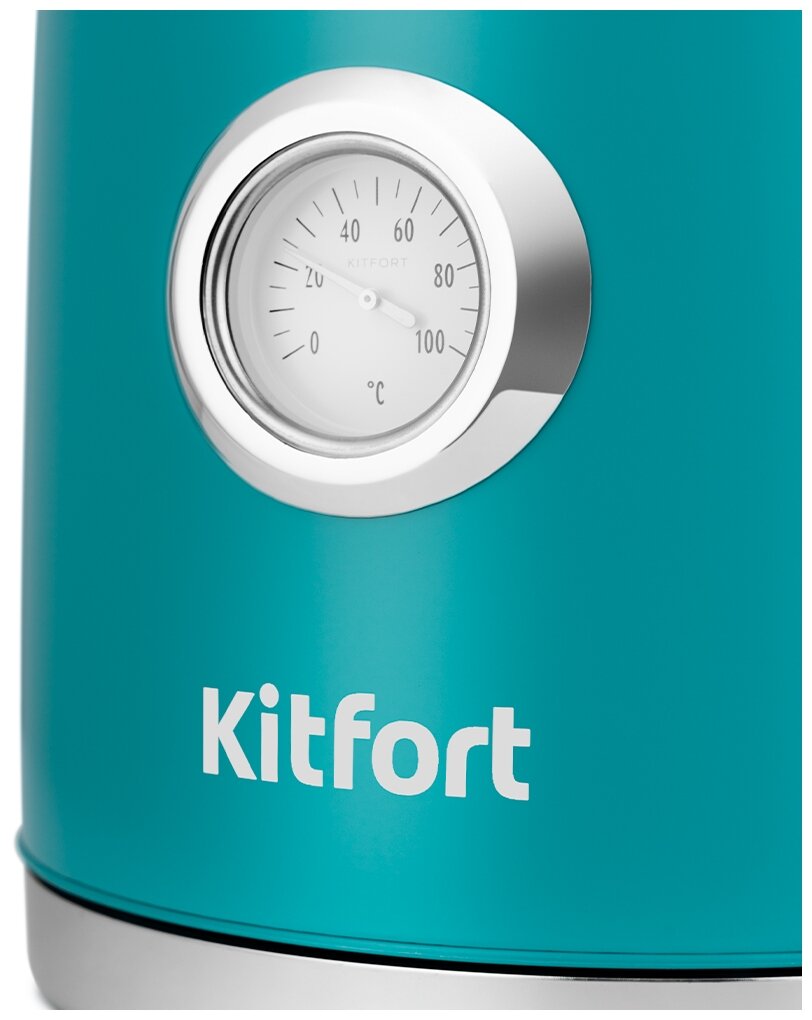 Чайник электрический KitFort , 2200Вт, бирюзовый - фото №5