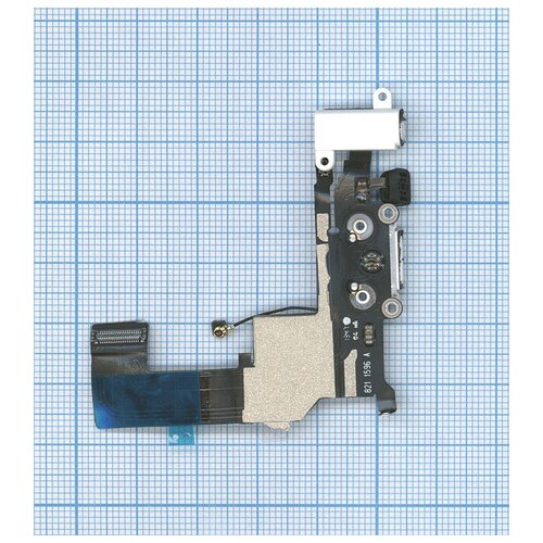 Шлейф с разъемом питания (Dock Connector) для Apple IPhone 5S белый шлейф с разъемом питания dock connector charger flex для apple iphone 4 белый