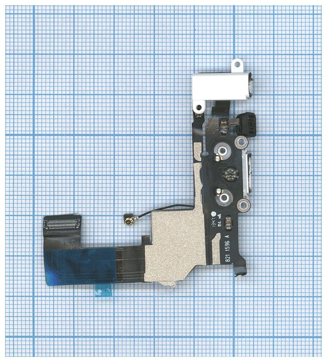 Шлейф с разъемом питания (Dock Connector) для Apple IPhone 5S белый