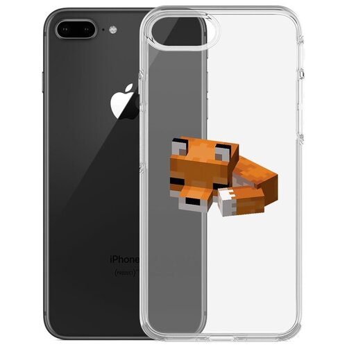 Чехол-накладка Krutoff Clear Case Спящий Лисенок для iPhone 6/6s/7/8/SE чехол накладка krutoff soft case minecraft алекс для iphone 6 6s черный