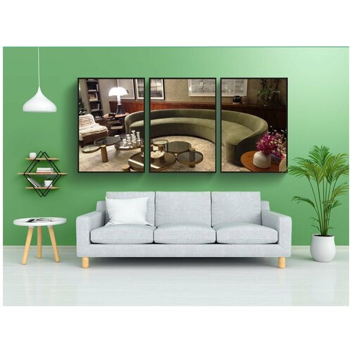 фото Набор модулных постеров для интерьера "гостиная, диван, цветной дом 2015" 60x90 см. в тубусе, без рамки lotsprints