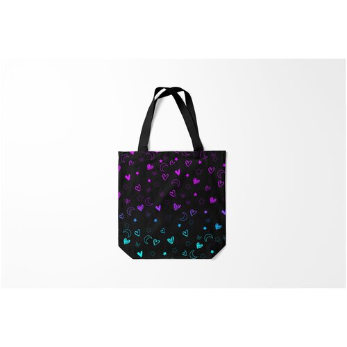 фото Сумка-шоппер / 40х40 см / неоновые принты / разные фигурки burnettie