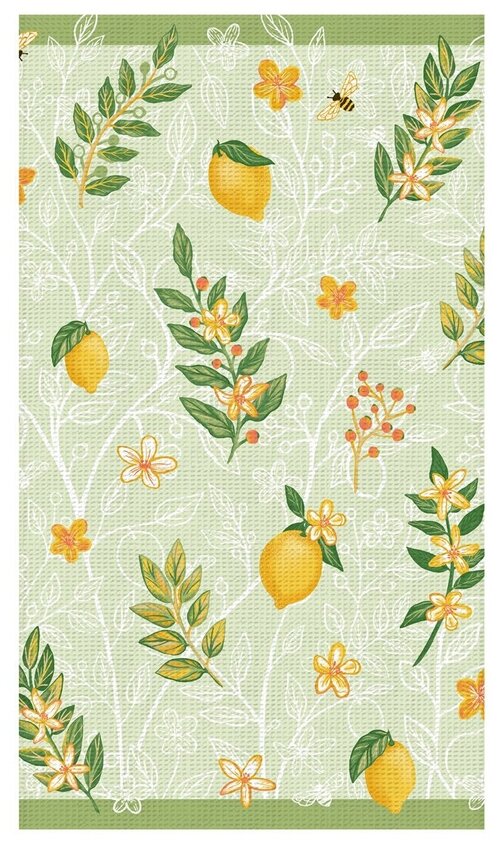 Полотенце  Самойловский текстиль Лимонный сад кухонное, 40x70см, зелeный