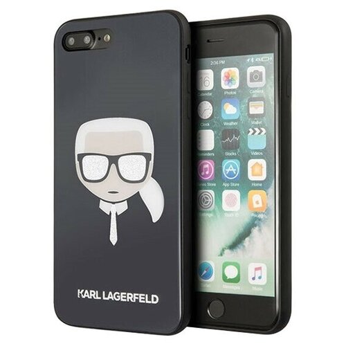 фото Чехол cg mobile karl lagerfeld double layer karl's head hard glitter для iphone 7 plus/8 plus, цвет черный (klhci8ldlhbk)