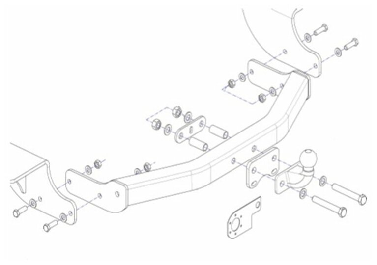 Фаркоп (ТСУ) на Geely, EMGRAND X7, 2013-2018, ORIS