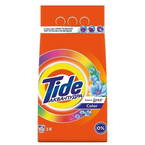 Порошок стиральный автомат Tide Аквапудра Lenor Color 3 кг (для цветного белья)1 шт