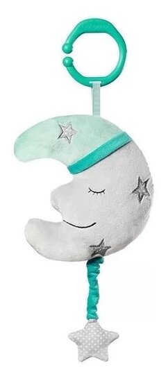 Подвесная игрушка BabyOno Happy Moon, белый/голубой