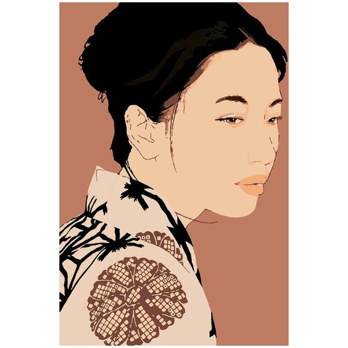 фото Картина по номерам девушка в кимоно, 40 х 60 см красиво красим