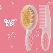 Набор для волос ROXY-KIDS гребешок и расческа из натуральной щетины цвет розовый