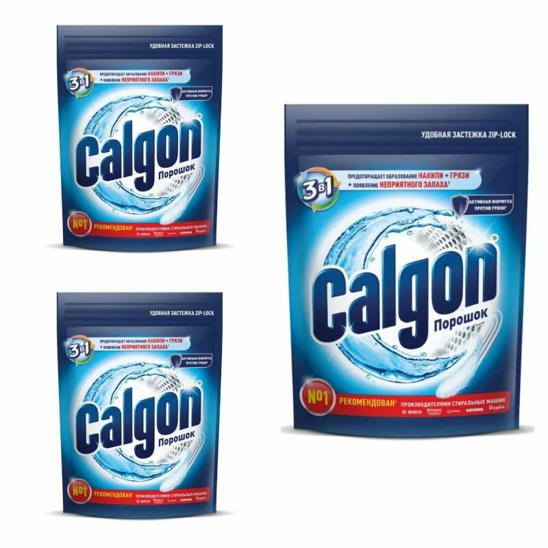 Calgon 3 в 1 Средство для смягчения воды и предотвращения образования известкового налета, 400 гр, 3 шт