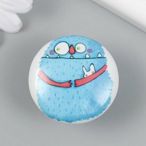 Ручка для шкатулки керамика металл Голубой монстрик с зайкой 38х38х28 см 650₽