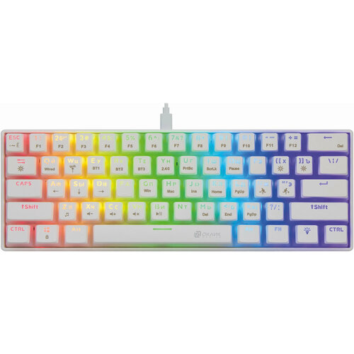 Клавиатура Оклик K763W механическая белый USB беспроводная BTRadio Multimedia for gamer LED 1920562 2625₽