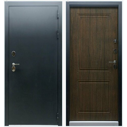 Дверь стальная Эталон Термо-2 Черный муар-Тиковое дерево 960 правая терморазрыв 55075₽