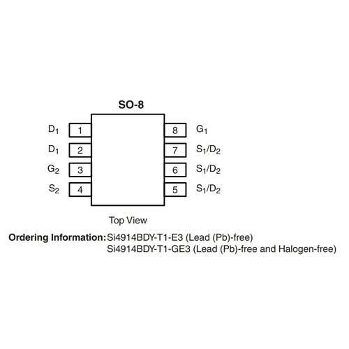 Микросхема Si4914B N-Channel MOSFET 30V SO-8