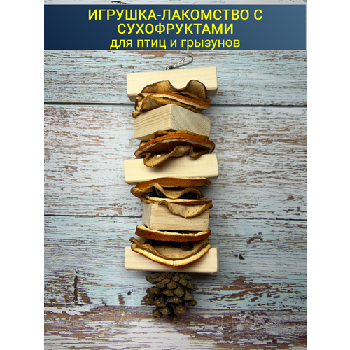 Игрушка - лакомство для попугаев и грызновПодвесная игрушка в клеткуФруктовое лакомство для птиц и грызунов 598₽