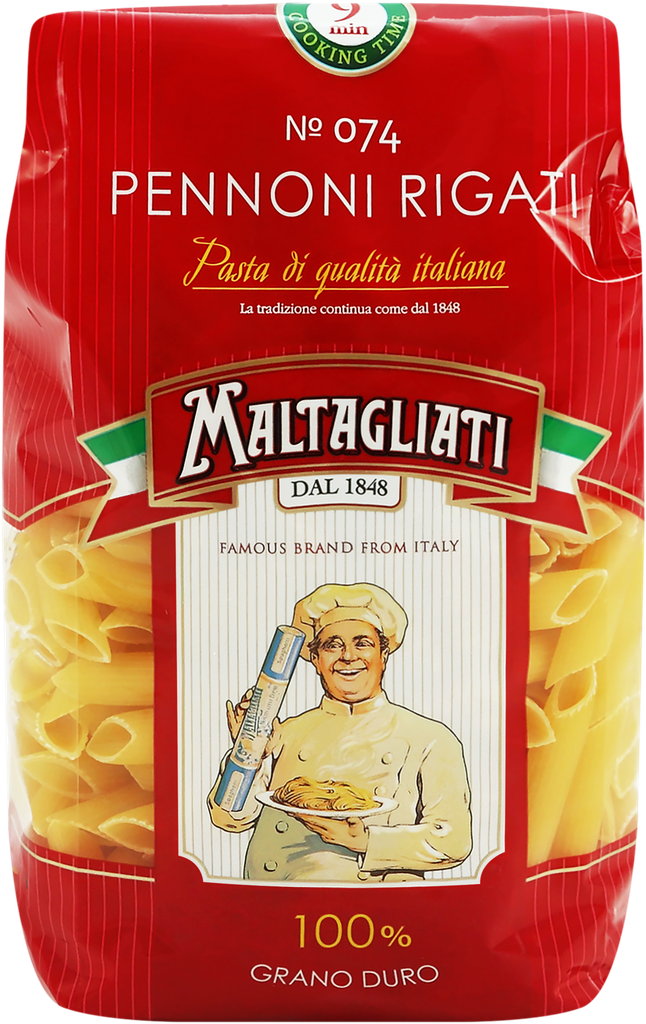 Макароны MALTAGLIATI Перо рифленое №74, 450г