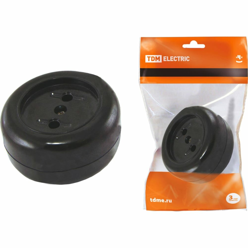 Розетка TDM ELECTRIC 2П 16А макс. 250B о/у Ретро карболит SQ1806-0102