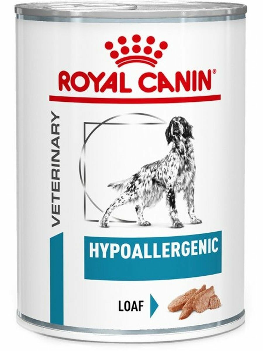 Royal Canin Hypoallergenic Dog (паштет) Влажный диетический корм для взрослых собак при пищевой аллергии (3шт по 410г)