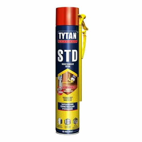 Бытовая монтажная пена Tytan Professional TYTAN STD Всесезонная 750ml бытовая монтажная пена tytan professional сантехbro всесезонная 500 мл