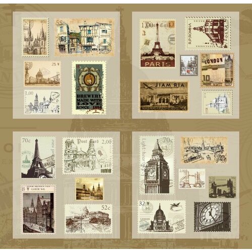 Самоклеящаяся бумага для скрапбукинга - марки