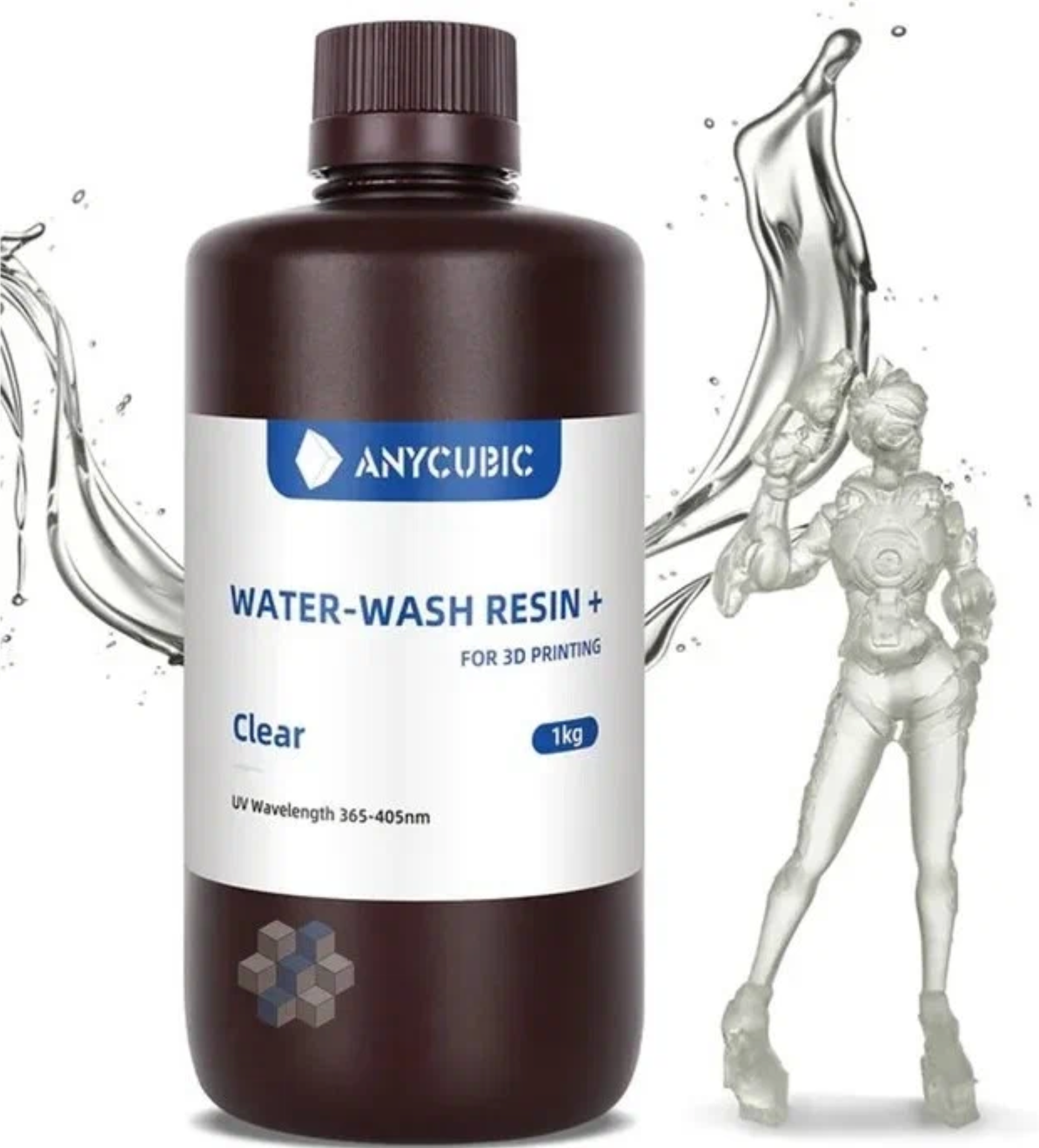 Фотополимерная водосмываемая смола Anycubic Water Wash Resin+ , прозрачный 1л