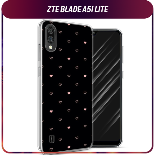 Силиконовый чехол на ZTE Blade A51 lite/A5 (2020) / ЗТЕ Блэйд А51 Лайт/A5 (2020) Чехол с сердечками