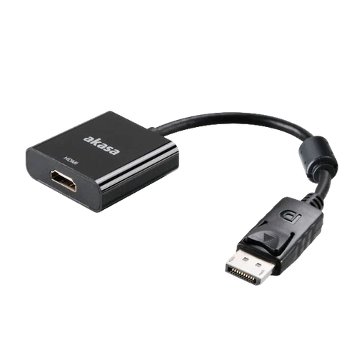 Адаптер AKASA с DisplayPort на HDMI, 20см AK-CBDP06-20BK akasa hdmi кабель super slim 4к 2к 2 метра ak cbhd05 20bk