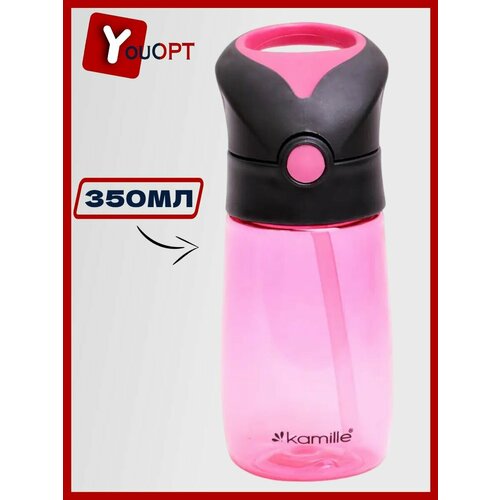 Бутылка детская для воды 350мл из пластика зеленый розовый голубой 739₽