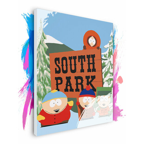 Картина по номерам на холсте Южный парк - South Park, 90 х 120 см раскраска картина по номерам южный парк south park кенни 40x50 на холсте производство россия gb4050 0162 greenbrush