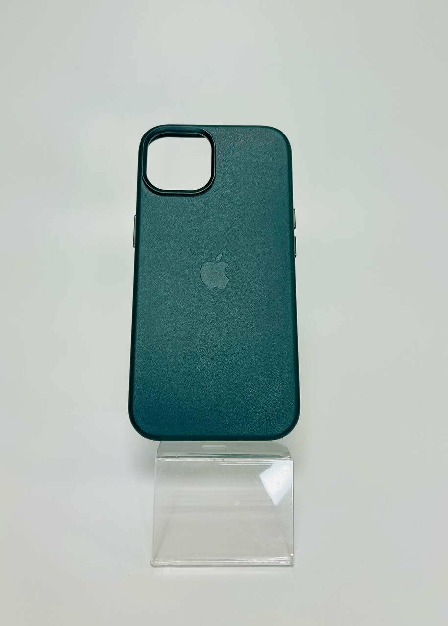 Кожаный чехол Leather Case для iPhone 14 с MagSafe, Green