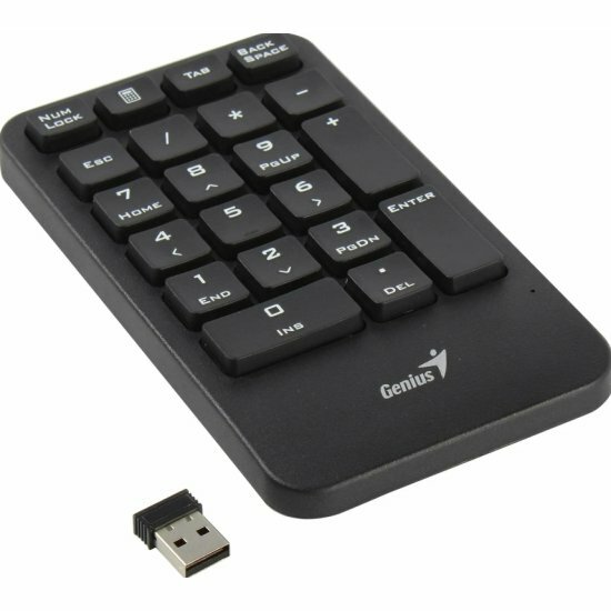 Компактная беспроводная цифровая клавиатура Genius NumPad 1000 черная (31320003400) — фото 1