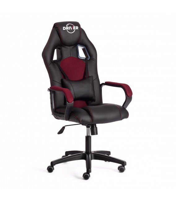 TetChair Кресло компьютерное DRIVER 22 экокожа+ткань, черный / бордовый
