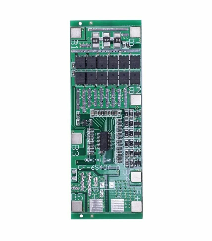 Плата заряда и защиты Li-ion BMS 6S 22.2V-25.2V 40A с балансировкой