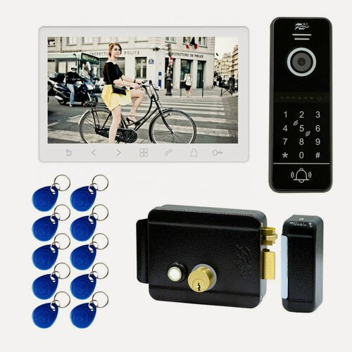 Изображение товара Комплект видеодомофона Tantos Prime HD SE с замком и кодовой панелью (белый) для дома / запись по детектору движения