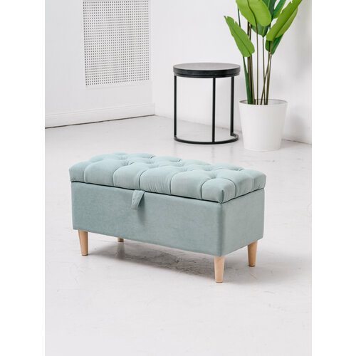 Пуф с коробом для хранения на ножках 110Lux Brendoss пуфик с ящиком банкетка цвет мятный износостойкий велюр 10065₽