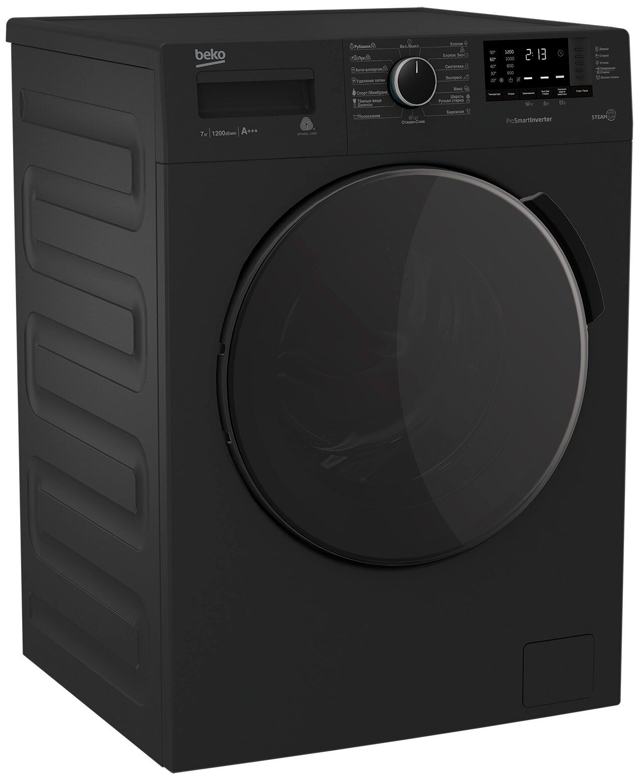 Стиральная машина автомат с паром BEKO Beko WSPE7612A SteamCure , 1200 оборотов в минуту, антрацит — фото 1