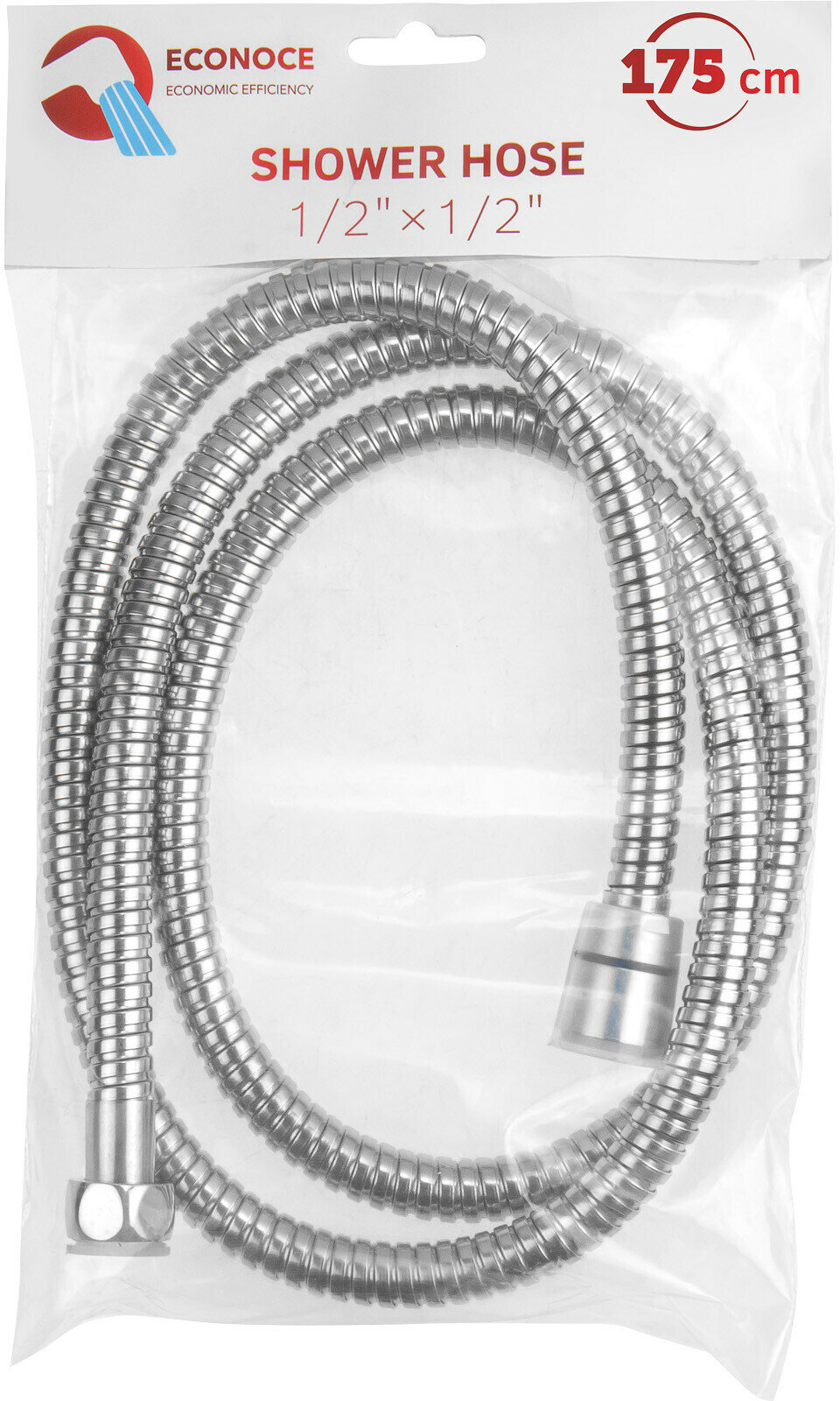 Шланг для душа ECONOCE SUS/PVC 175 см нержавеющая сталь (EC003) — фото 1