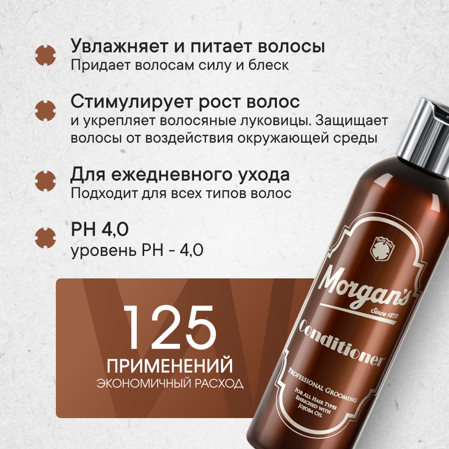 Картинки Мужской кондиционер для волос Morgan's, для всех типов волос, 250 мл