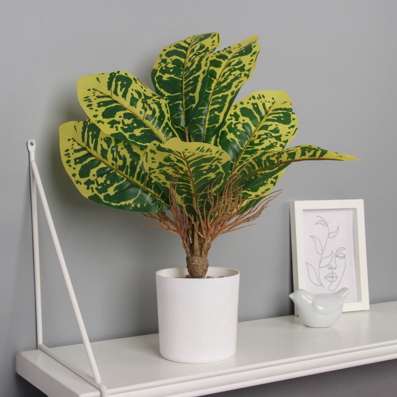 Искусственный цветок в горшке «Диффенбахия пятнистая» 10×34 см микс