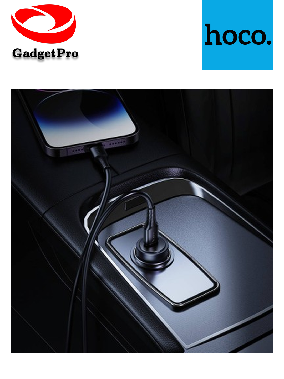 Автомобильное зарядное устройство hoco Z62A USB-C 30W , быстрая зарядка, черный цвет Без кабеля
