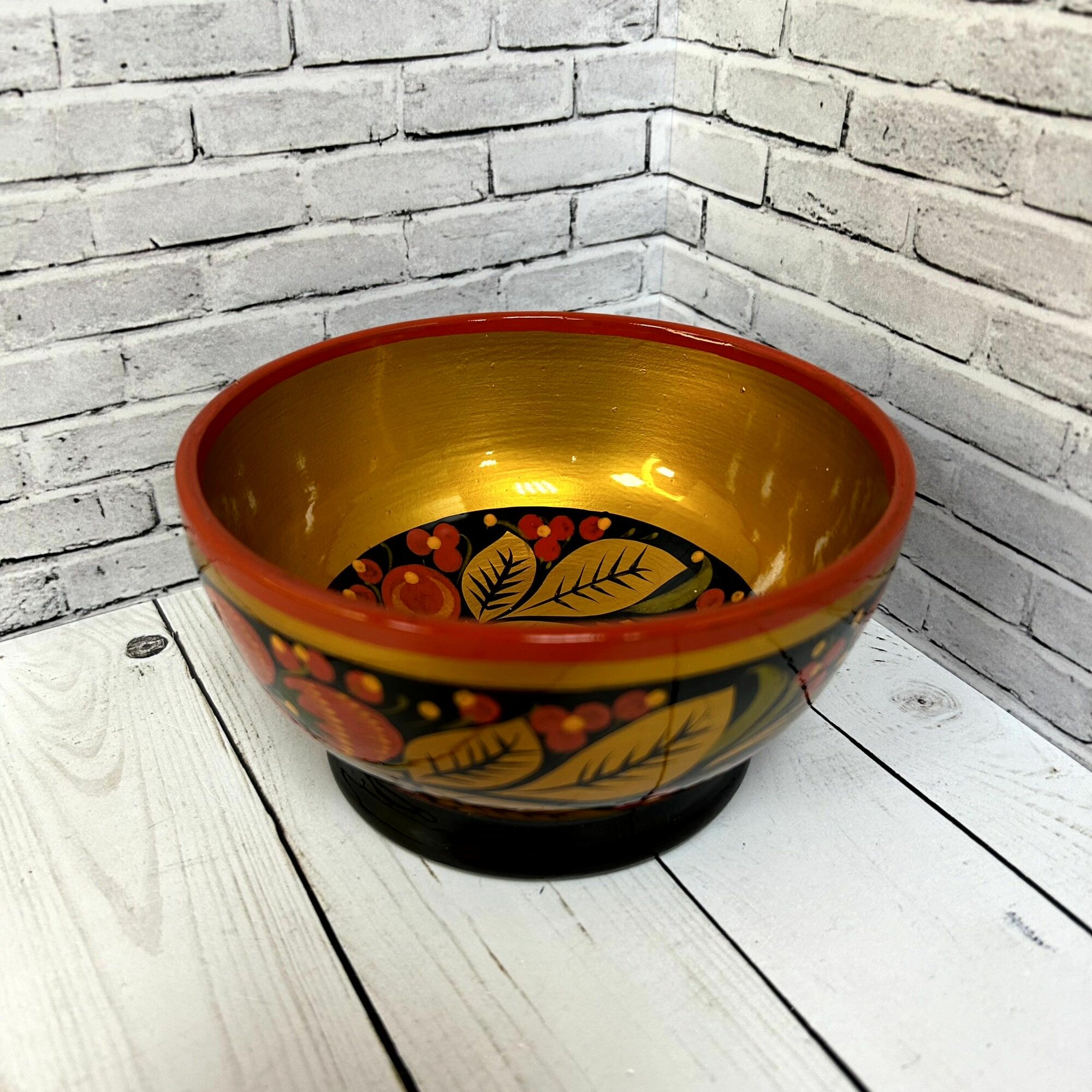 Чашка пиала деревянная хохлома 65*130 мм