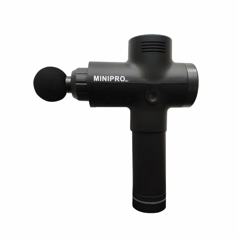 Вибромассажер Minipro от боли в мышцах и целлюлита, 6 насадок, черный