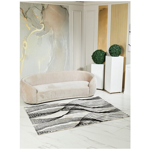 Ковер 2.5 х 3.5 м ESTETIC кремовый с черным