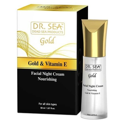DR. SEA Ночной крем для лица с золотом и витамином Е восстанавливающий упругость и эластичность кожи