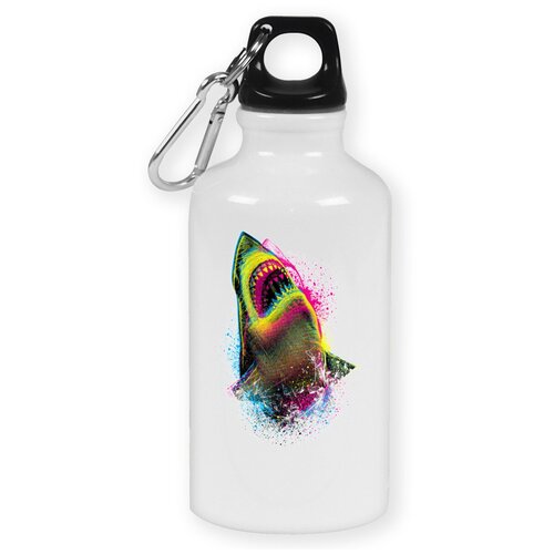 Бутылка с карабином CoolPodarok Графика. Цветная акула