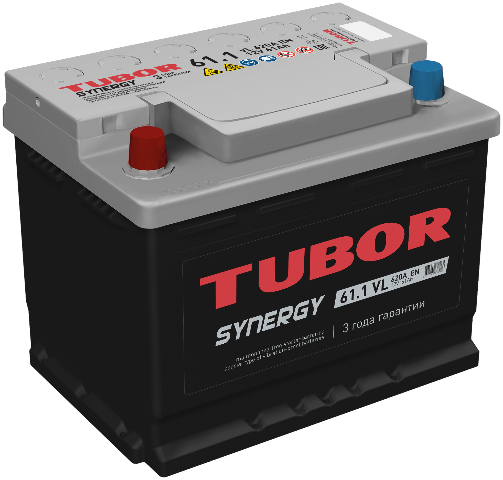 Аккумулятор 61 А/Ч "Tubor" Synergy 600a (Прямая Полярность) L2 (242*175*190)_2021 TUBOR арт. 4607008887068_2021