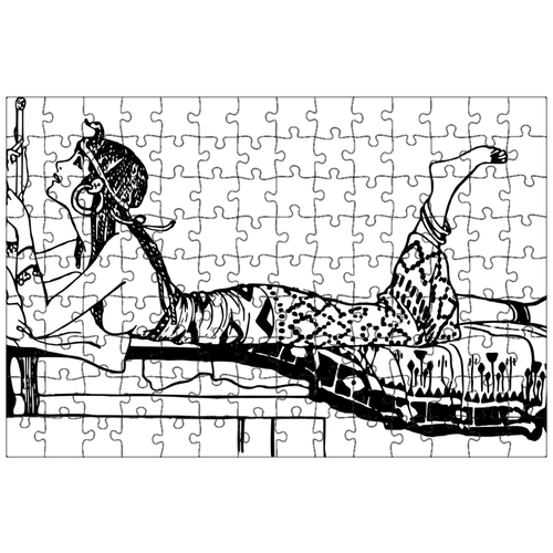 фото Магнитный пазл 27x18см."кровать, клеопатра, египтянин" на холодильник lotsprints