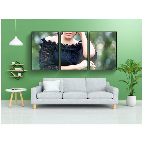 фото Набор модулных постеров для интерьера "лицо, портрет, женщина" 60x90 см. в тубусе, без рамки lotsprints